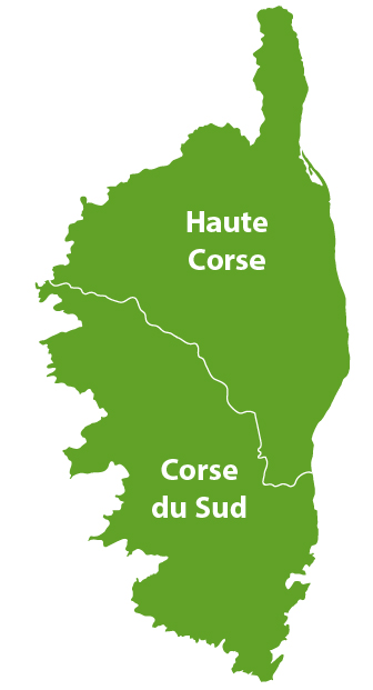 Carte des golfs en Corse