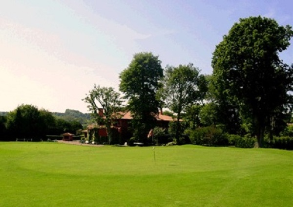 Green n°9 du golf de Chantaco dans les Pyrénées Atlantiques à Saint-Jean-de-Luz en Aquitaine