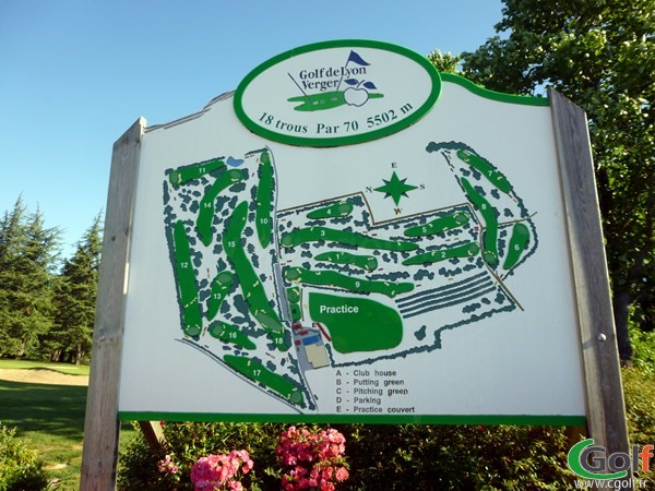 Plan de parcours du golf de Lyon Verger à Saint-Symphorien d'Ozon en Rhône Alpes