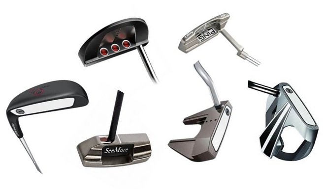 les differents putters possible pour completer un sac de golf parmi les marques odyssey, ping, taylor made